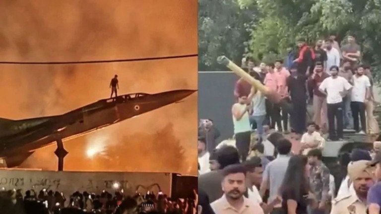 ভারতের এলপিইউ ক্যাম্পাসে ধর্ষণের অভিযোগ,যুদ্ধবিমান-ট্যাংকে চড়ে বিক্ষোভ